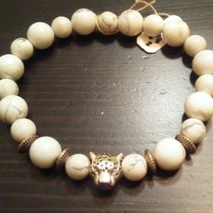 Unisex 8 inch Howlite 6mm Stone Bracelet